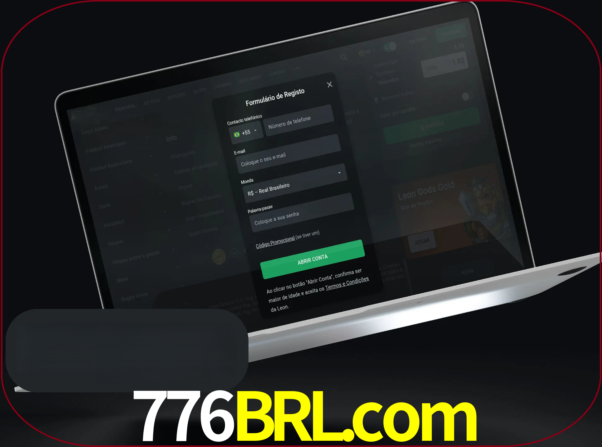 Abra o site da LeonBet e crie sua própria conta.