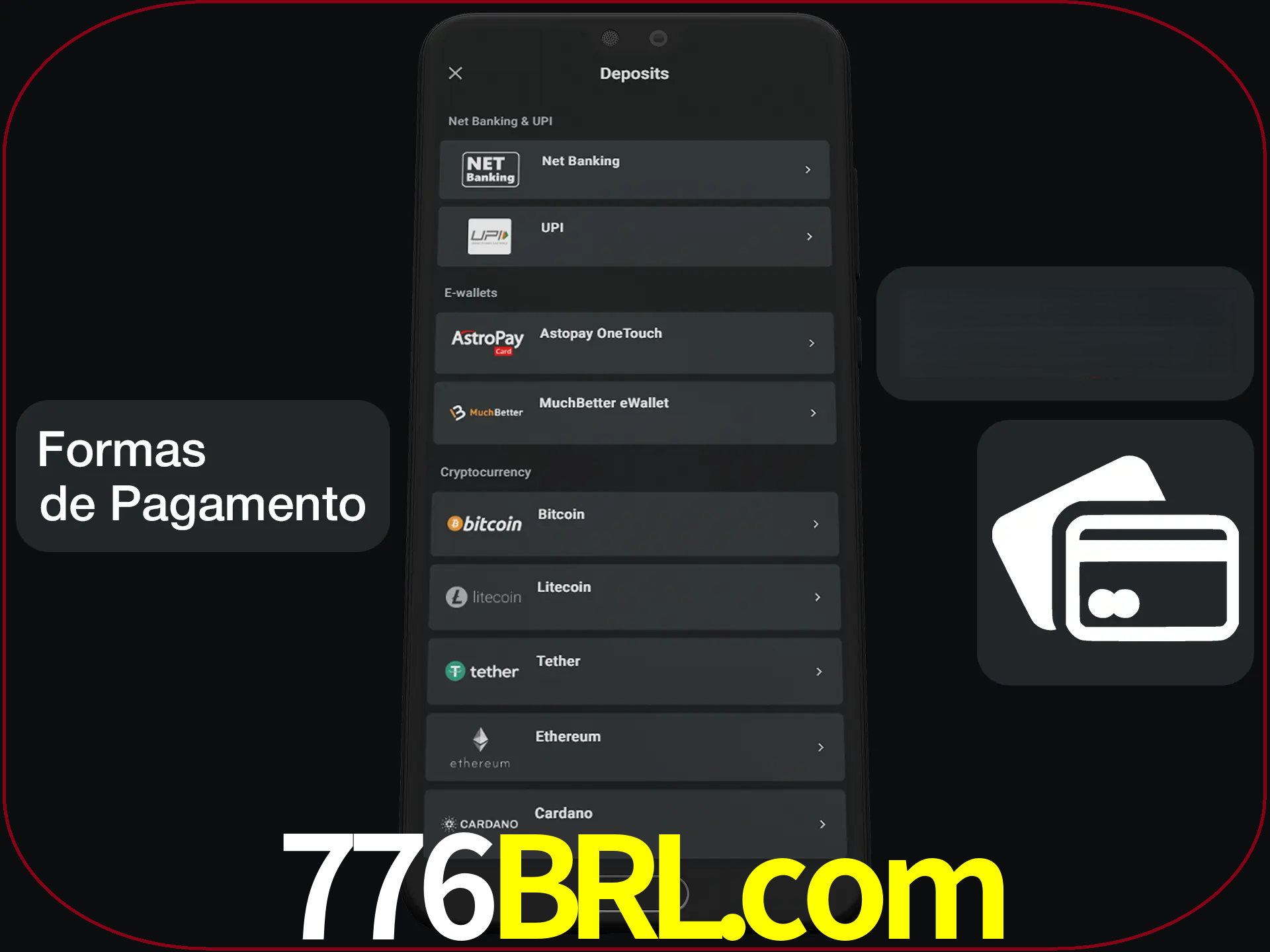 Escolha a forma de pagamento de sua preferência.