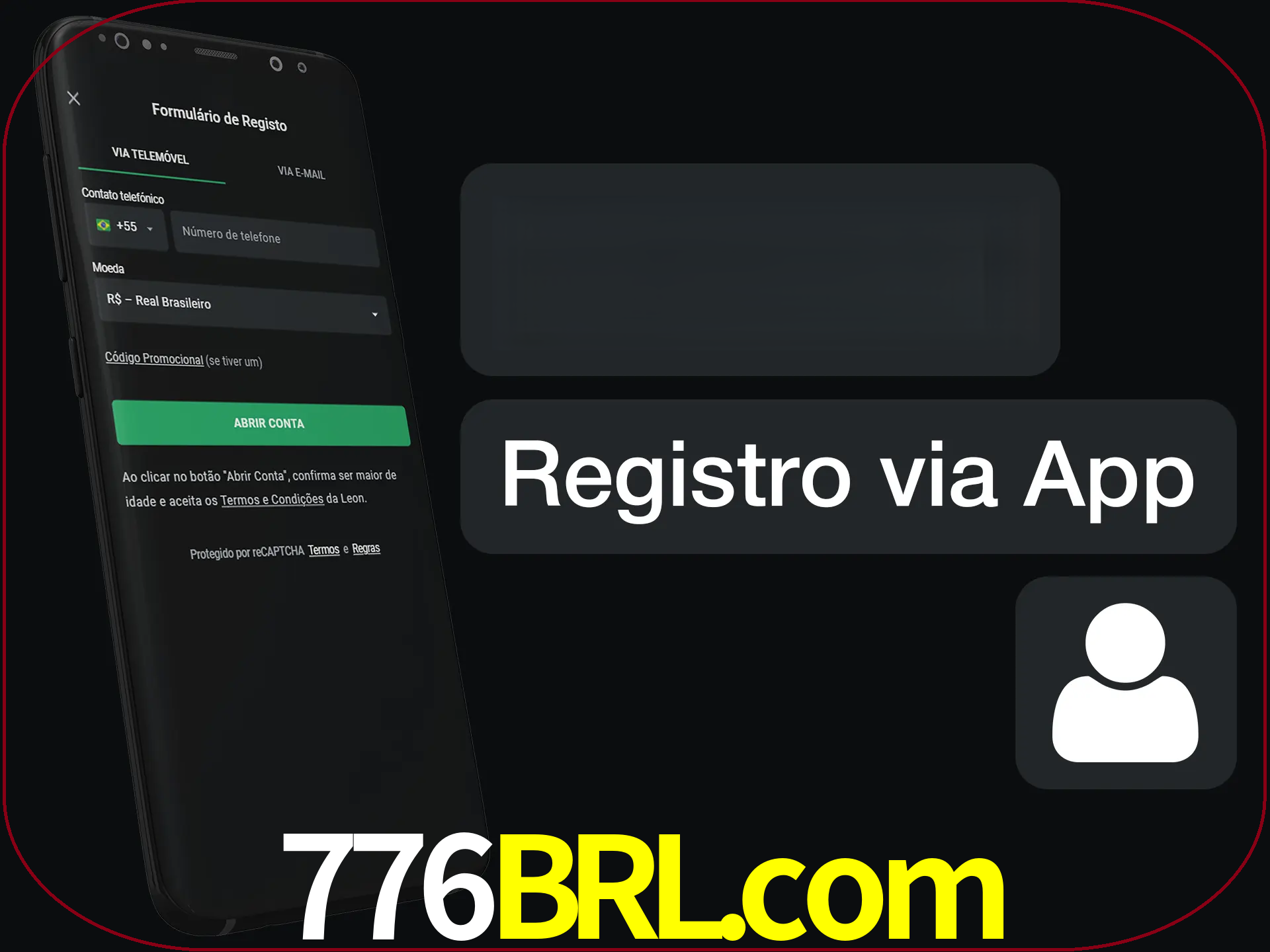 Registre-se com duas etapas usando o aplicativo.