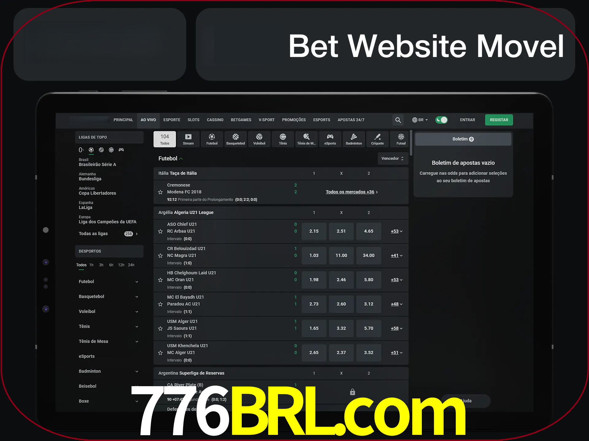Use nosso website em qualquer dispositivo.