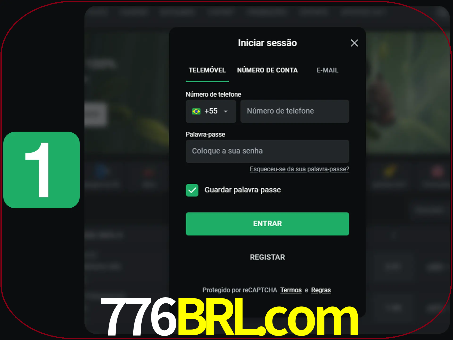 Clique no botão Entrar.